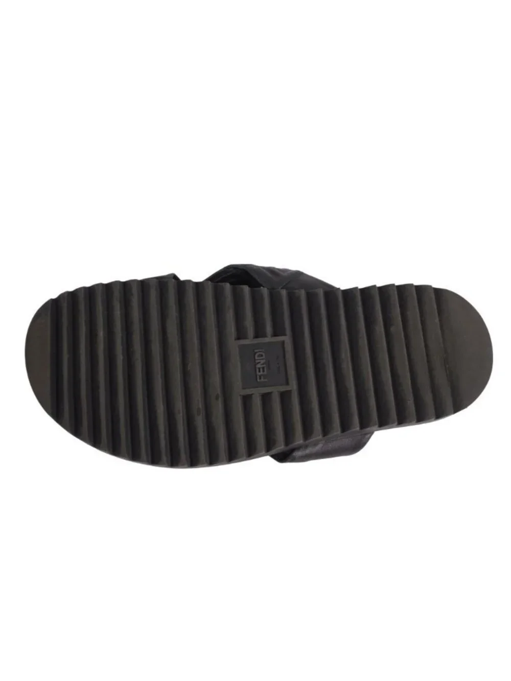 Fendi Sandals FF Logo Zucchini Slide Leather